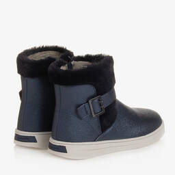 Mayoral-Girls Blue Faux Fur Boots | Childrensalon Outlet