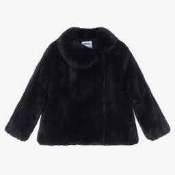 Black fur coat for girls best sale