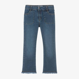 Mayoral-Girls Blue Flared Denim Jeans | Childrensalon Outlet