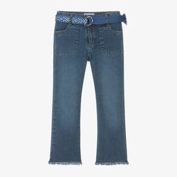 Mayoral-Girls Blue Flared Denim Jeans | Childrensalon Outlet