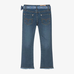 Mayoral-Girls Blue Flared Denim Jeans | Childrensalon Outlet