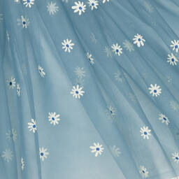 Mayoral-Футболка с цветами и голубая юбка из тюля | Childrensalon Outlet