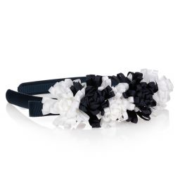 مايورال-طوق للشعر لون كحلي و أبيض للبنات | Childrensalon Outlet