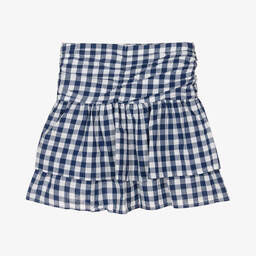 Mayoral-Girls Blue Gingham Cotton Ruffle Skirt | Childrensalon Outlet