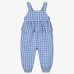 Mayoral-Girls Blue Gingham Jumpsuit | Childrensalon Outlet