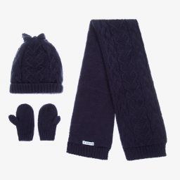 Mayoral-Girls Blue Hat Set | Childrensalon Outlet