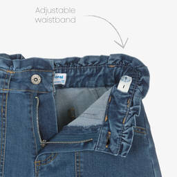 مايورال-شورت قطن دنيم لون أزرق للبنات | Childrensalon Outlet