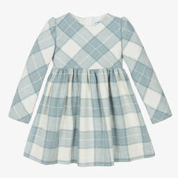 Mayoral-Girls Blue & Ivory Check Dress | Childrensalon Outlet