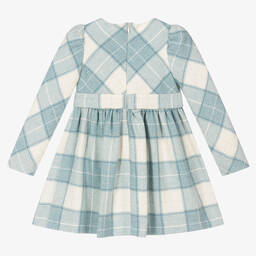 Mayoral-Girls Blue & Ivory Check Dress | Childrensalon Outlet