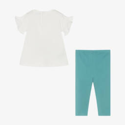 Mayoral-Комплект леггинсов синий и кремовый для девочек | Childrensalon Outlet