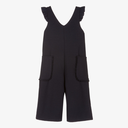 Mayoral-Girls Blue Jersey Jumpsuit | Childrensalon Outlet