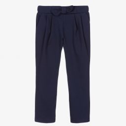 Mayoral-Girls Blue Jersey Trousers | Childrensalon Outlet