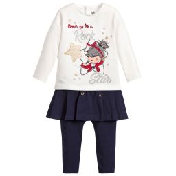 Mayoral-Girls Blue Leggings Set | Childrensalon Outlet