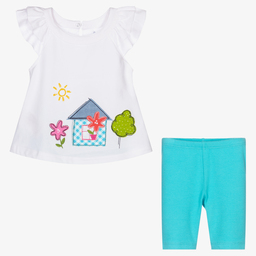 Mayoral-Топ и голубые легинсы для девочек | Childrensalon Outlet