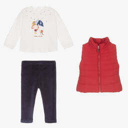 Mayoral-Красно-синий комплект с легинсами для девочек | Childrensalon Outlet