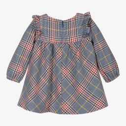 Mayoral-Girls Blue & Pink Check Dress | Childrensalon Outlet