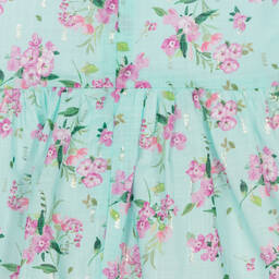 Mayoral-Голубое платье с розовыми цветами | Childrensalon Outlet