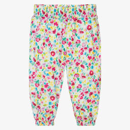 مايورال-بنطلون قطن لون أزرق وزهري بطبعة ورود | Childrensalon Outlet