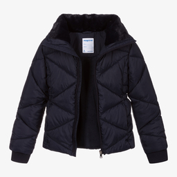 Mayoral-Girls Blue Puffer Jacket | Childrensalon Outlet