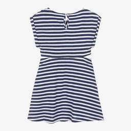 Mayoral-فستان قطن مقلم لون أزرق وأبيض | Childrensalon Outlet