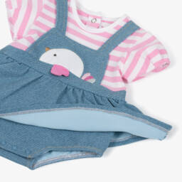 Mayoral Newborn-Girls Blue Striped Dress & Headband Set | Childrensalon Outlet