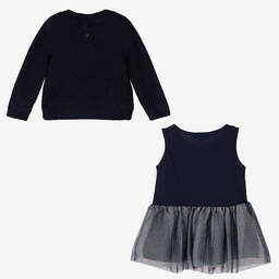 Mayoral-Синий свитер и платье для девочек | Childrensalon Outlet