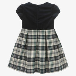 Mayoral-Синее бархатное платье в клетку | Childrensalon Outlet
