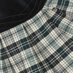 Mayoral-Синее бархатное платье в клетку | Childrensalon Outlet