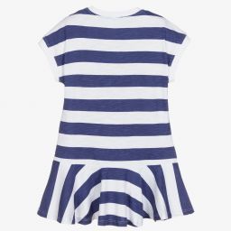 Mayoral-Girls Blue & White Dress | Childrensalon Outlet