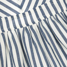 Mayoral-Girls Blue & White Striped Viscose Dress | Childrensalon Outlet