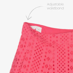 Mayoral-شورت قطن وردي فاتح للبنات بتطريز مثقوب | Childrensalon Outlet