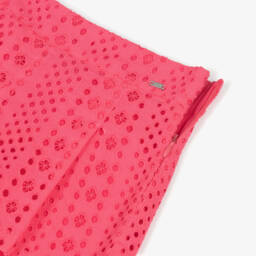 Mayoral-شورت قطن وردي فاتح للبنات بتطريز مثقوب | Childrensalon Outlet