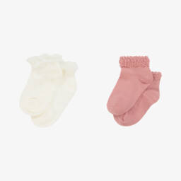 Mayoral-Girls' Blush & Cream Knit Socks Duo | Childrensalon Outlet