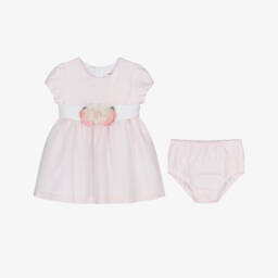 مايورال Newborn-فستان وردي فاتح للبنات بحزام كريمي | Childrensalon Outlet