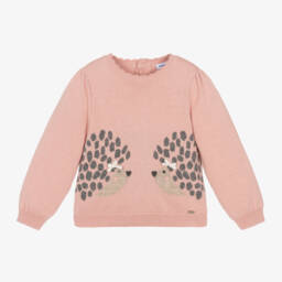 Mayoral-Girls Blush Hedgehog Knit Sweater | Childrensalon Outlet