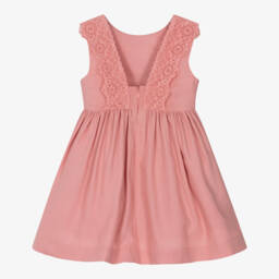 Mayoral-فستان دانتيل وردي بلا أكمام للبنات | Childrensalon Outlet