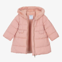 Mayoral-Зимняя стеганая куртка розового цвета для девочек | Childrensalon Outlet