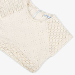 Mayoral-بلوزة كروشيه بوهيمية عاجية للبنات | Childrensalon Outlet