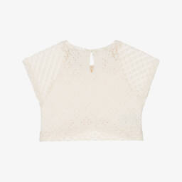 Mayoral-بلوزة كروشيه بوهيمية عاجية للبنات | Childrensalon Outlet