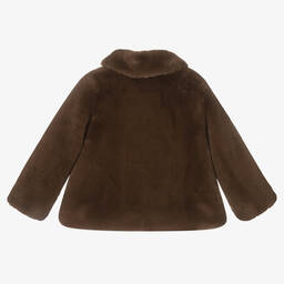 Mayoral-Коричневая куртка из искусственного меха для девочек | Childrensalon Outlet