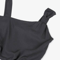 Mayoral-Асимметричная укороченная футболка для девочек в угольном цвете | Childrensalon Outlet