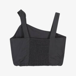 Mayoral-Асимметричная укороченная футболка для девочек в угольном цвете | Childrensalon Outlet