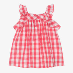 Mayoral-Очаровательное розовое платье в клетку для девочек | Childrensalon Outlet