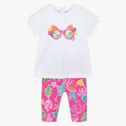 Mayoral-Girls Coral Adventure Leggings Ensemble | Childrensalon Outlet