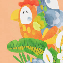 Mayoral-Girls Coral Orange Tropical Cotton Dress | Childrensalon Outlet