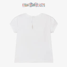 Mayoral-Комплект из хлопковой футболки и банта для девочек | Childrensalon Outlet
