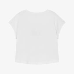 Mayoral-Футболка из хлопка для девочек графитово-белая | Childrensalon Outlet