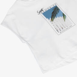 Mayoral-Футболка из хлопка для девочек графитово-белая | Childrensalon Outlet