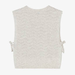 Mayoral-Girls Cream Chevron Knit Vest | Childrensalon Outlet