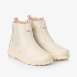 Mayoral-Girls Cream Faux Leather Ankle Boots | Childrensalon Outlet